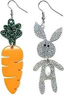 🐰 stunning easter bunny carrot dangle earrings - vibrant & sparkling holiday accessories for women and girls logo