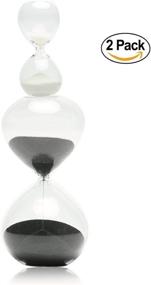 img 2 attached to 🕒 Enhance Home & Office Decor with Hourglass Sand Timers - Set of 2 - Choose 60 Mins/5 Mins or 30 Mins/5 Mins (60 Mins+5 Mins, Black)