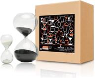 🕒 enhance home & office decor with hourglass sand timers - set of 2 - choose 60 mins/5 mins or 30 mins/5 mins (60 mins+5 mins, black) logo