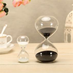 img 1 attached to 🕒 Enhance Home & Office Decor with Hourglass Sand Timers - Set of 2 - Choose 60 Mins/5 Mins or 30 Mins/5 Mins (60 Mins+5 Mins, Black)