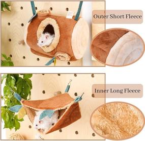 img 3 attached to Versatile Hideout Set: JanYoo Tunnel Toys and Hammock for Guinea Pigs, Hamsters, Hedgehogs, Rats, Chinchillas, and Gerbils