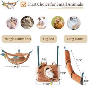 img 2 attached to Versatile Hideout Set: JanYoo Tunnel Toys and Hammock for Guinea Pigs, Hamsters, Hedgehogs, Rats, Chinchillas, and Gerbils