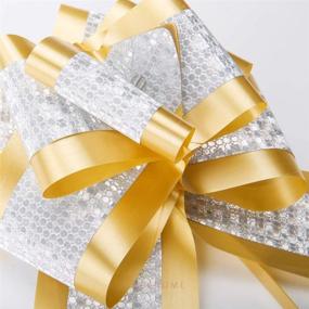 img 2 attached to 🎁 PACKHOME 10 Extra Large Gift Bows, 7.5 inches, Pull Ribbons and Bows for Gifts, Gold Gift Wrap Bows for Present Decoration