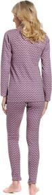 img 2 attached to 👚 Womens Extreme Cold Waffle Knit Thermal Top and Bottom Set by Noble Mount