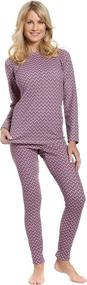 img 4 attached to 👚 Womens Extreme Cold Waffle Knit Thermal Top and Bottom Set by Noble Mount