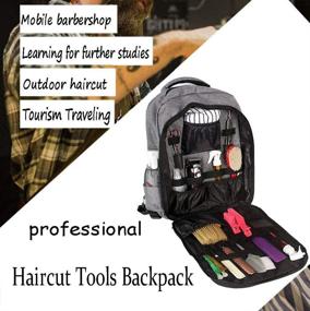 img 3 attached to Barbers Bag/Hairstylists Backpack | Waterproof Hairdressing Tool Organizer for Clippers and Supplies | Travel-Friendly Makeup Academy School Bag