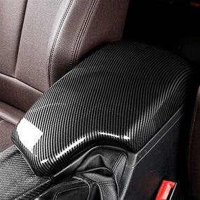 img 4 attached to 🚗 LIMBQS 328i 435i Armrest Cover, Carbon Fiber Color Center Consoles Pad for BMW F30 F32 F34 (ABS Material) - Enhanced SEO