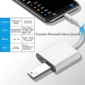 img 3 attached to Адаптер камеры COVS Lightning to USB: сертифицированный кабель зарядки MFi для iOS 🔌 для iPhone/iPad - поддерживает считыватель карт, флэш-накопители, USB-накопители, MIDI-клавиатуру, мышь