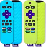📱 [2 pack] pinowu silicone remote cover for roku voice remote control - anti-slip protection for roku express 4k+ 2021, streaming stick+ remote (turquoise + green) logo