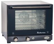 🍳 cadco ov-003 stainless/black compact quarter size convection oven - manual controls, 120v/1450w логотип