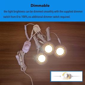 img 2 attached to 🔆 Versatile 2 Inch LED Puck Lights for Under Cabinet, RV & More - Dimmable, 12W, 960lm, 3000K Warm White - 6 Pack