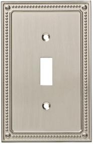 img 4 attached to 🔲 Satin Nickel Classic Beaded Single Switch Wall Plate by Franklin Brass - Elegant Switch Plate Cover for Timeless Style