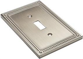 img 2 attached to 🔲 Satin Nickel Classic Beaded Single Switch Wall Plate by Franklin Brass - Elegant Switch Plate Cover for Timeless Style