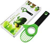 🥑 avocado slicer splitter cutter 3 in 1 tool: ultimate guacamole maker with comfort-grip handle, multifunctional seed remover and fruit peeler - kitchen tools green логотип