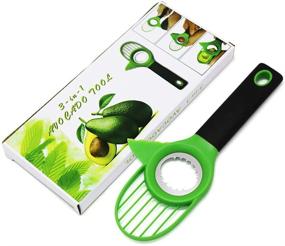 img 4 attached to 🥑 Avocado Slicer Splitter Cutter 3 in 1 Tool: Ultimate Guacamole Maker with Comfort-Grip Handle, Multifunctional Seed Remover and Fruit Peeler - Kitchen Tools Green