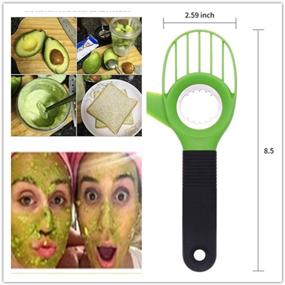 img 2 attached to 🥑 Avocado Slicer Splitter Cutter 3 in 1 Tool: Ultimate Guacamole Maker with Comfort-Grip Handle, Multifunctional Seed Remover and Fruit Peeler - Kitchen Tools Green