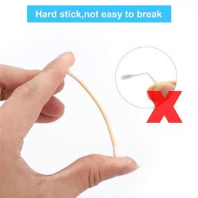 img 1 attached to 🌾 High-Quality 500pcs Cotton Swabs with Natural Hard Wooden Stick - Double Round Head Cotton Buds for Daily Use