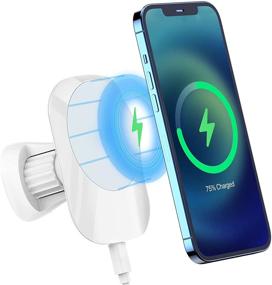 img 4 attached to 🧲 Ultimate Magnetic Wireless Car Mount Charger for Magsafe and iPhone 12 Series: Fast Charging Air Vent Holder