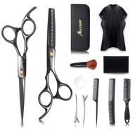 💇 hairdressing shears set by aszwor - 12 pcs professional haircut scissors kit with thinning shears, multi-use haircut kit for home salon barber - enhance your hair cutting experience logo