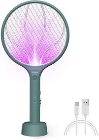 img 4 attached to 🪰 Green Endbug Bug Zapper Lamp & Fly Swatter Racket Combo – Rechargeable USB Electric Mosquito Fly Gnat Killer for Indoor and Outdoor Use