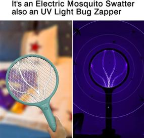 img 2 attached to 🪰 Green Endbug Bug Zapper Lamp & Fly Swatter Racket Combo – Rechargeable USB Electric Mosquito Fly Gnat Killer for Indoor and Outdoor Use