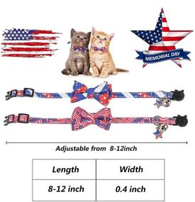 img 2 attached to 2-Pack TCBOYING 4th of July Cat Collars with Bow Tie Bell - Breakaway USA Flag Star Collars for Kitty or Small Dog - Adjustable Safety Pet Collar