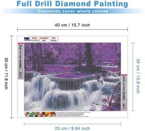 img 3 attached to 💎 Stunning 5D Diamond Painting Kit: Purple Waterfall - DIY Craft for Home Decor - Full Drill Rhinestone Arts - 12x16inch