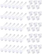 jenxnjsjo clear plastic earrings for sensitive ears - ideal for sports, work, and silicone earring retainers included logo