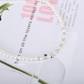 img 1 attached to LEILE 8mm Faux Crystal Glass Imitation Pearls Necklace Bracelet Earring 💎 Butterfly Pendant Jewelry 3 Set: Stunning Imitation Pearl Accessories for a Mesmerizing Look