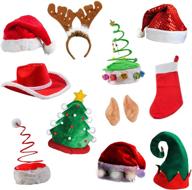 🎄 fun and festive tigerdoe christmas hats - capture memorable moments with 5 pack holiday photo booth props - santa hat, elf hat, and more - must-have xmas party supplies! logo