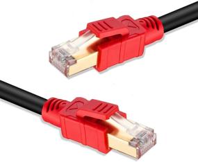 img 2 attached to 🔌 150 футов кабеля Ethernet Cat8 от MofaHz - наружный сетевой кабель LAN, 26AWG высокоскоростной гигабит, 40Gbps, 2000МГц, профессиональный премиум SFTP интернет-кабель совместим с Cat7/Cat6/Cat5.