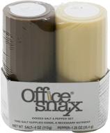 office snax ofx00057 salt and pepper shaker set - convenient 4-ounce salt and 1.25-ounce pepper shakers for office or home use logo