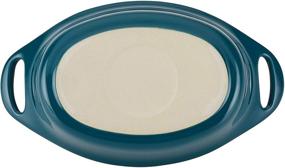 img 1 attached to 🍽️ Rachael Ray Teal Oval Au Gratin Bakeware Set - Solid Glaze Ceramics, 2 Piece Baker Set