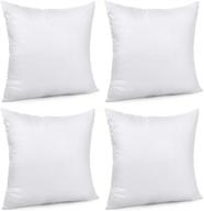 🌼 set of 4 evermarket square sham stuffer hypo-allergenic poly throw pillow form insert - white, 18x18 inch logo