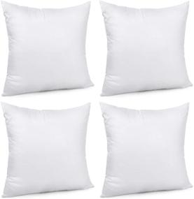 img 4 attached to 🌼 Set of 4 EVERMARKET Square Sham Stuffer Hypo-Allergenic Poly Throw Pillow Form Insert - White, 18x18 Inch