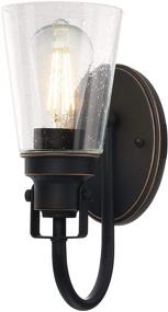 img 4 attached to 🏮 Enhance Your Décor with the Westinghouse Lighting 6574500 Ashton Indoor Wall Fixture - Elegant Oil Rubbed Bronze Finish, Highlights, and Clear Seeded Glass