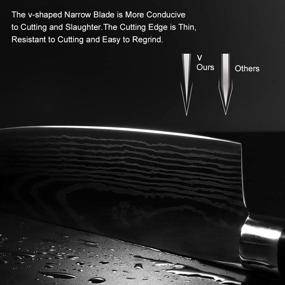 img 1 attached to Набор ножей Sawkit Chef Knife из 2 предметов: современный нож парной высоты 5-7 дюймов для профессиональной кухни, выполненный из нержавеющей стали, с острыми лезвиями, идеальный для легкого нарезания, нарезки и резки овощей или мяса для удовлетворения потребностей семьи.