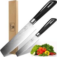 набор ножей sawkit chef knife из 2 предметов: современный нож парной высоты 5-7 дюймов для профессиональной кухни, выполненный из нержавеющей стали, с острыми лезвиями, идеальный для легкого нарезания, нарезки и резки овощей или мяса для удовлетворения потребностей семьи. логотип