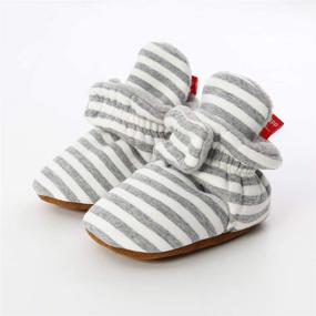 img 1 attached to 👶 Winter Warm Cozy Booties: LUWU Unisex Baby Shoes with Grippers Bottom