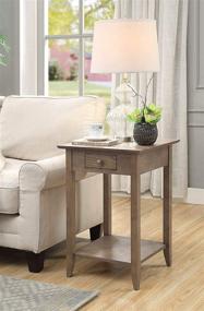 img 1 attached to 🪵 Driftwood End Table with Drawer and Shelf - Convenience Concepts American Heritage