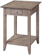 🪵 driftwood end table with drawer and shelf - convenience concepts american heritage логотип