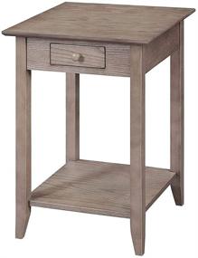 img 2 attached to 🪵 Driftwood End Table with Drawer and Shelf - Convenience Concepts American Heritage