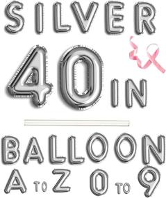 img 2 attached to Rose&amp;Wood 40&#34; Single Silver 🎈 Alphabet Letter Balloons: Perfect Party Decoration!