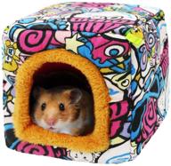 🐹 cozy washable cartoon bed hideout house for hamsters, hedgehogs, guinea pigs and more - small animal cage hammock for small pets логотип