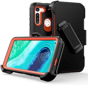 img 4 attached to Ultimate Protection: Heavy Duty Shockproof Moto G Fast Case with Belt Clip and Kickstand