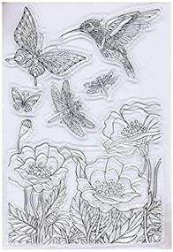 img 1 attached to WooYangFun Craft 1pcs Floral Tree Hummingbird Clear Stamp | Ideal for Card Making, Decoration, and Scrapbooking | Dimensions: 11x15cm