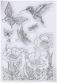 img 4 attached to WooYangFun Craft 1pcs Floral Tree Hummingbird Clear Stamp | Ideal for Card Making, Decoration, and Scrapbooking | Dimensions: 11x15cm