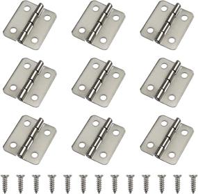 img 4 attached to 💼 50 Sets of Silver Tone Mini Box Hinges + 200 Replacement Screws for Wood Jewelry Boxes