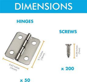 img 2 attached to 💼 50 Sets of Silver Tone Mini Box Hinges + 200 Replacement Screws for Wood Jewelry Boxes