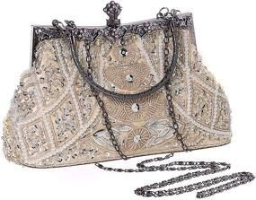 img 4 attached to 👜 BABEYOND 1920s Flapper Clutch: Gatsby Pearl Handbag Roaring 20s Evening Clutch with Beaded Bag - Gatsby Costume Accessories for 1920s Theme Parties